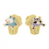 Broches Divertidos con Temática de Animales, Mapaches y Zarigüeyas de Dibujos Animados en Cubos de Basura, Insignias Metálicas, Accesorios para Ropa y Bolsas