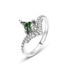 Nuevos productos transfronterizos para el anillo de musgo verde de plata S925 con anillo de ágata de hierba de agua, noble lujo, estilo europeo y americano, el más vendido.