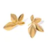 Pendientes de Flor y Hoja Brillantes de Nicho Europeo y Americano Venta Caliente Transfronteriza Pendientes Simples Versátiles para el Trabajo Pendientes Metálicos para Chicas