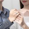 Anillo de pareja japonés y coreano simple de plata esterlina s925, anillo clásico liso con circonitas, anillo de pareja con personalidad, anillo combinable, pulsera abierta