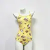 Traje de banho feminino de camada única em Lycra, amarelo KT de corrida profissional, especialmente projetado para treinamento e competição em piscina, moda praia feminina plus size