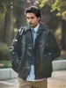 Chaqueta de PU para Hombre Tallas Grandes Otoño Nueva Chaqueta Americana de Motociclista Holgada Tendencia con Solapas Casual Versátil Estilo Callejero