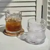 Taza de Hielo Colgante de Gama Alta de Moda, Vaso de Vidrio Estilo Ins con Tacto Suave, Vaso de Agua, Vaso para Café Americano con Hielo, Vaso de Whisky