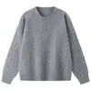 Suéter Henley de punto trenzado para hombre y parejas, estilo old money, business casual, otoño e invierno, venta al por mayor de fábrica transfronteriza