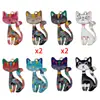 Impresión de Gota de Aceite Transfronteriza Lindo Gato Dibujo Animado Animal Colgante DIY Pulsera Collar Llavero Accesorios de Joyería