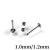 Pendiente de titanio F136 para uña de labio, diente externo, bola plana, varilla recta, aleación de titanio G23, joyería para perforación corporal humana, uña de lengua