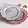 Plato Grande Redondo de Vidrio, Plato para Servir de Forma Irregular, Decoración para el Hogar para Sala de Estar, Platos Hermosos de Gama Alta al por Mayor