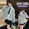 Conjunto de Dos Piezas con Camisa de Manga Larga 2025 para Niños Mayores Estilo Coreano Ropa de Otoño para Niñas Estilo Extranjero Nuevo Cárdigan de Punto Primavera y Otoño Estilo Preppy