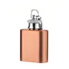 Frasco pequeño de acero inoxidable al por mayor, portátil con hebilla colgante, mini frasco de 30 ml, forma cuadrada, popular en ventas transfronterizas