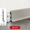 Zoclo de Aleación de Aluminio con Veta de Madera, Zoclo Metálico de Color Madera Natural Ultra Delgado de Doble Capa de 6 cm con Sistema de Clip, Sin Adhesivo