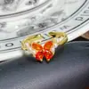 Anillo Retro Accesible de Lujo de Gama Alta para Mujer, Serie Vintage de Oro Esmalte Goteo de Aceite Circonita Anillo Abierto