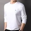 Hengyuanxiang Bordado 260g Algodão Pesado Malha Manga Longa Camiseta Masculina Outono e Inverno 2024 Nova Camisa de Gola Redonda