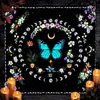 Toalha de Mesa para Cartas de Tarot Cortada a Laser Toalha de Mesa Decorativa de Cartas de Tarot com Padrão de Lua e Padrão de Borboleta Toalha de Mesa para Cartas de Jogo