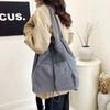 Bolsa grande casual feminina 2025 nova moda veludo cotelê bolsa de ombro grande capacidade bolsa transversal classe viajante