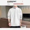 Sudadera de otoño e invierno para hombre con cuello alto medio, forro polar, corte holgado, capa base versátil, forro polar alemán de doble cara, cuello alto, camiseta de manga larga