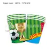 Artigos para Festa de Futebol Decoração de Festa de Aniversário da Copa do Mundo Utensílios de Mesa Copos de Papel Descartáveis Guardanapos Toalha de Mesa Conjunto de Futebol