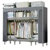 Guarda-Roupa para Quarto de Casa Montagem Simples Guarda-Roupa de Tecido com Tubos de Aço Espessados, Armário de Armazenamento Resistente e Durável para Moradia Alugada