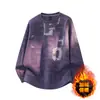 Venta al por mayor transfronteriza Nueva Camisa de manga larga holgada con cuello redondo para pareja, Sudadera versátil de moda para hombre, Gris oscuro, Negro, Morado