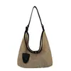 Bolsa de Palha Trançada Estilo Francês para Mulheres, Moda de Verão, Estilo Casual e Relaxado, Bolsa de Praia para Férias, Bolsa de Ombro Único Trançada