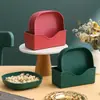 Plato para huesos nuevo Plato para escupir huesos doméstico Plato para huesos de lujo ligero Plato para basura de mesa de comedor de plástico Plato para refrigerios Plato para frutas