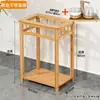 Mesa de Chá para Uso Doméstico, Mesa de Chá Pequena, Aparador, Bar de Chá em Madeira Maciça, Mesa de Chá com Chaleira Integrada e Suporte para Balde de Água
