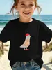Camiseta de Verano para Niñas Estilo Nuevo Europeo y Americano, Impresión 3D, Suave y Cómoda, Fresca y Transpirable, Cuello Redondo, Venta al por Mayor Transfronteriza