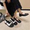 Sapatilhas Mary Jane Estilo Coreano Mocassins com Fivela para Mulheres 2024 Novos Sapatos Casuais de Couro Pequenos, Sapatos de Nicho Femininos Fashionáveis e Versáteis