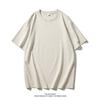 Camiseta de color liso directa de fábrica estilo Hong Kong neutro moda casual juvenil simple holgada cuello redondo camiseta hombres