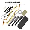 Conjunto de Tesouras para Corte de Cabelo Transfronteiriço, Ferramenta Doméstica de Corte de Cabelo em Aço Inoxidável, Tesouras Finas Planas para Autocorte
