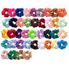 Elástico de Cabelo Falso Seda Transfronteiriço para Mulheres, Tamanho Grande, Acessório de Cabelo Liso de Cor Sólida Simples, Scrunchie de Alta Elasticidade, Material de Tecido, Não Danifica o Cabelo