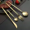 Conjunto de talheres de quatro peças Amazon Portugal transfronteiriço, talheres de aço inoxidável, faca de bife estilo ocidental, garfo e colher, talheres de hotel