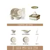 Este conjunto de tigela e prato de cerâmica é um conjunto de presentes particularmente bonito e prático, perfeito para inaugurar casa ou como um presente atencioso
