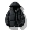 Chaqueta de algodón europea personalizable, talla grande para hombre, color liso de invierno, corte holgado, con capucha, abrigo de algodón engrosado, chaqueta acolchada