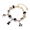 Panjia 2025 Nuevo Oso Negro Delfín Trébol Mariposa Colgante de Cuentas Pulsera Lista para la Venta