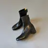 Botines elásticos de tobillo de estilo francés para mujer, color marrón texturizado, que aumentan la altura 5 cm, estilizan y son versátiles, botines cortos ajustados de punta cuadrada para mujer