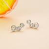 Aretes de Plata S925 para Mujer Estilo Coreano Moda Simple Redondos Huecos Aretes de Diamante Celebridad de Internet Transmisiones en Vivo Explosiones Joyería de Plata