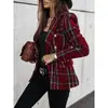 2026 Otoño/Invierno Nuevo Estilo Europeo y Americano Ropa de Mujer Transfronteriza Más Vendida Chaqueta Corta con Estampado de Doble Botonadura de Manga Larga