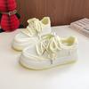 Sapatos de verão Beier em rede creme branco feminino, respiráveis, não abafam os pés, verão 2025, fundo grosso, maré branca B1635