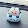 Enfeites Criativos Fofos de Animais com Cabeça que Mexe para Carro Desenhos Animados Animais de Estimação Fofos Acessórios de Interior de Carro Enfeites Decorativos para Console Central de Carro Feminino