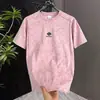 Camiseta Masculina Casual Bordada de Manga Meia-Manga com Gola Redonda e Corte Solto 2026 Nova Tendência Primavera e Verão Moda Masculina