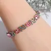 Fornecimento Transfronteiriço Joias Coloridas em Forma de Cruz Zircônia Sete Cores Pulseiras Europeias e Americanas Multicoloridas Opcionais Pulseiras Femininas Atacado