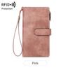 Cross-border Nova RFID Anti-roubo Escova Carteira Feminina Europeia e Americana Retro Zipper Carteira Multifuncional Três Dobras Longa Carteira