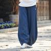Calça Harem de Algodão e Linho Estilo Japonês Seis Cores Verão 2026 Nova, Cintura Elástica para Meditação, Tamanho Grande Solta Longa, Calça Casual Feminina