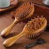 Peine Masajeador de Meridianos de Sándalo Dorado, Peine Masajeador de Sándalo Verde, Peine de Sándalo Rojo, Peine para el Cabello de Sándalo Morado, Caja de Regalo con Grabado