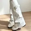 Nuevas botas de moda vintage para mujer, de caña alta, estilosas para piernas gruesas 2026, botas de jinete, hasta la rodilla con hebilla de cinturón