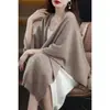 Chal Bufanda Grande de Lana Nueva para Mujer de Doble Uso Estilo Retro Otoño e Invierno Nuevo Chaleco Chaleco Exterior Cárdigan Capa