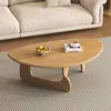 Mesa de café moderna de madera maciza para salas de estar pequeñas, estilo Ins moderno, mesa creativa simple para mirador