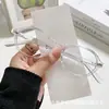 2024 novo Armação oval pequena nerd lisa anti-luz azul óculos armação de óculos para miopia feminina retrô coreana