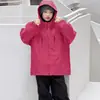 Conjunto de cortavientos de otoño para niñas, ropa infantil de nuevo estilo, chaqueta con capucha de corte holgado y pantalones de trabajo, conjunto de dos piezas, moderno