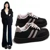 Zapatos de Plataforma DeXun Negros para Mujer 2026 Primavera/Otoño Nuevos Transpirables Versátiles Suela Gruesa que Aumenta la Altura Suela Suave Cómodos Casuales Zapatos para Mujer